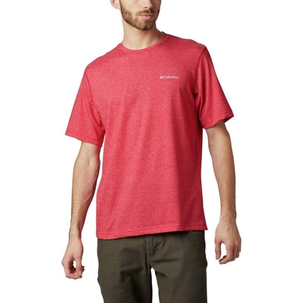 Columbia Men's Thistletown Park Crew Hiking Shirt, Heather Red, Men's XL